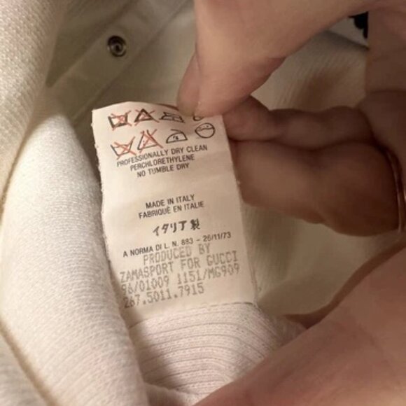 Authentic GUCCI White Ribbed Cotton Stretch Cardigan Size Large Made In Italy - Picture 8 of 9